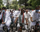 Maha Cong takes out bicycle rally to protest fuel price hike